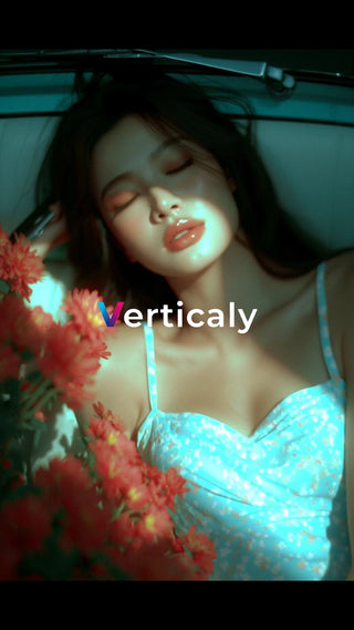 花束と女性のポートレート