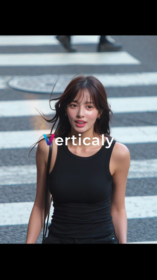 都会の横断歩道、女性