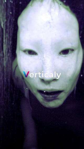 異形のマスク、水面を見つめて