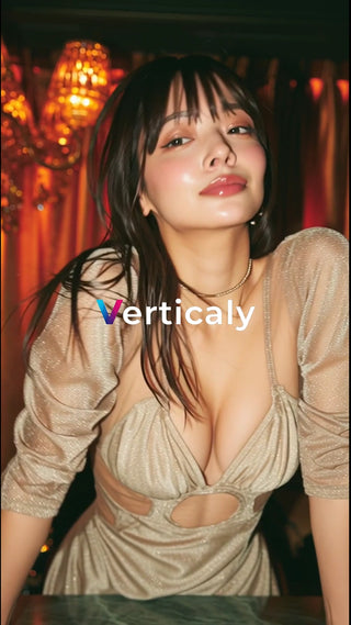 輝くドレスの女性