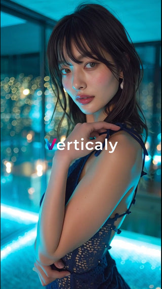 夜の街、輝く女性