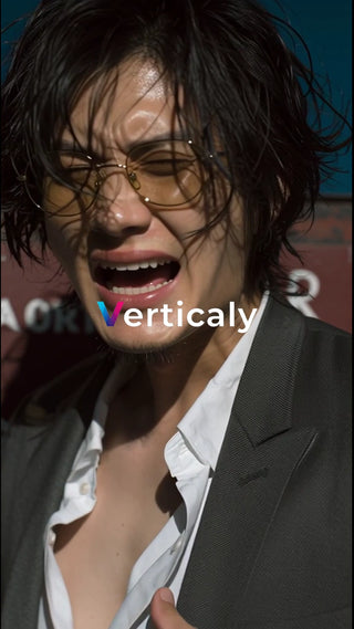 驚きの表情、メガネ姿の男性