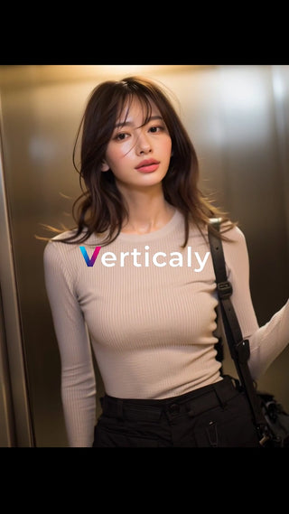 エレベーターを待つ女性