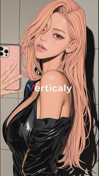 美少女がスマホで自撮り