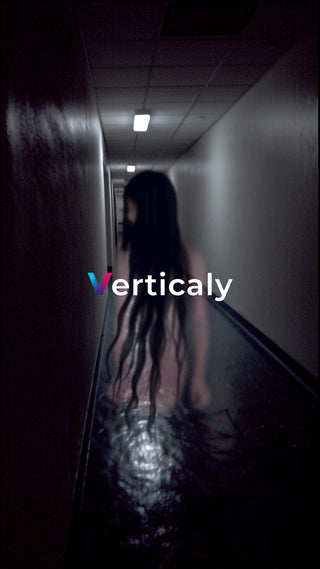 水面に佇む女性、幻想的