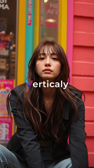 美しい女性、街並みを背景に