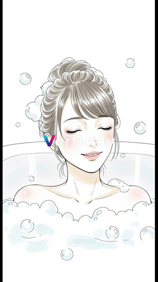 湯船でリラックスする女性