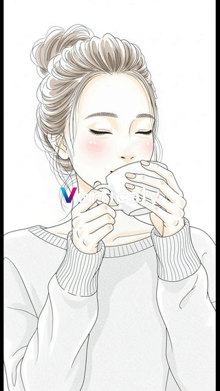 カフェでリラックスする女性