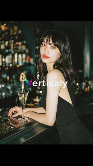 バーカウンターの女性、夕暮れ時