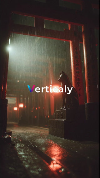 雨の日の鳥居、夕暮れ時