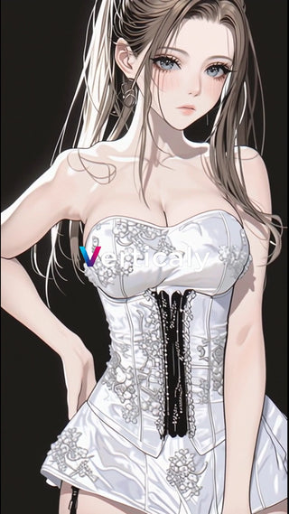 白いコルセットの女性