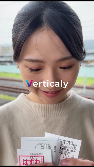 レシートを眺める女性