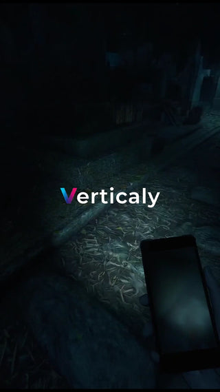 薄暗い洞窟、スマホの光