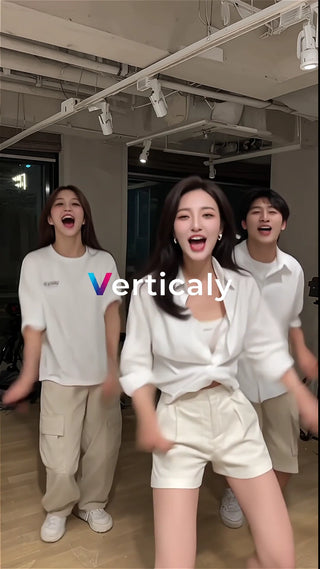 笑顔で踊る3人、楽しい時間