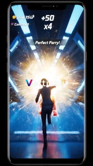 未来都市を駆ける女性