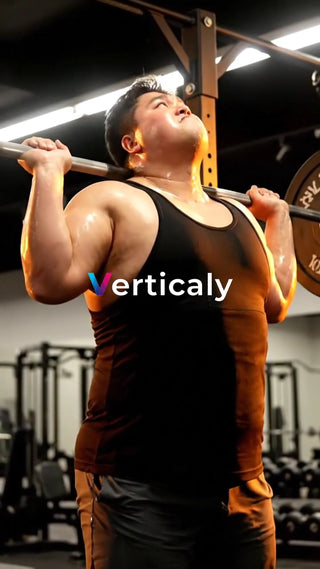 懸命にスクワットする男性