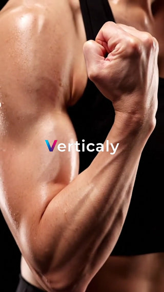 力強く拳を握る腕