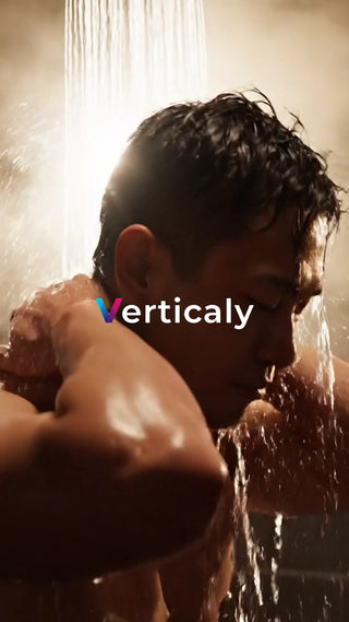 シャワーを浴びる男性