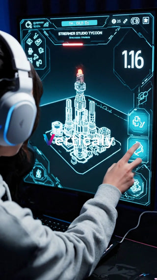 ゲーム画面を操作する女性