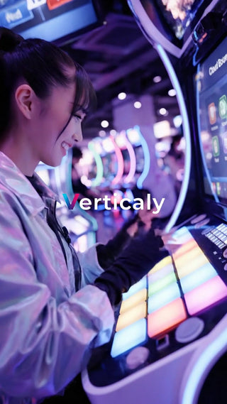 ゲームを楽しむ女性、笑顔が眩しい