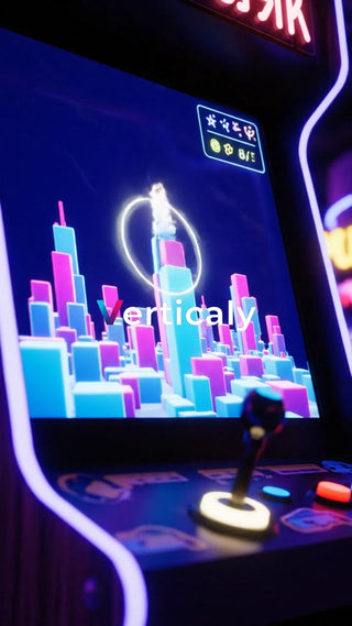 ネオン輝くアーケードゲーム