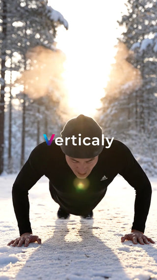 雪景色でプッシュアップ