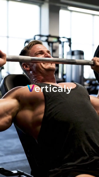 懸命にバーベルを持ち上げる