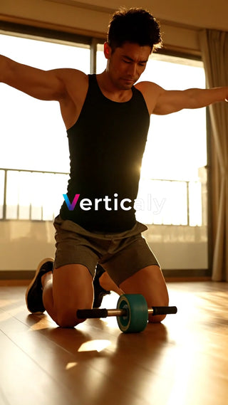 腹筋ローラーで鍛える男性