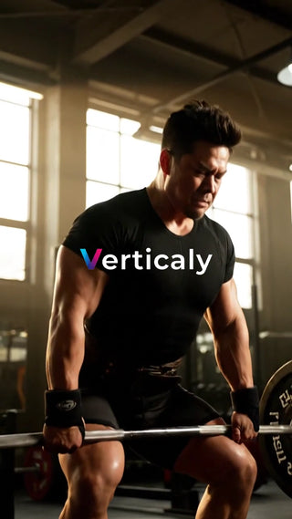 力強くバーベルを持ち上げる