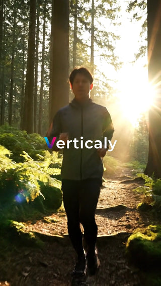 森の中を走る男性