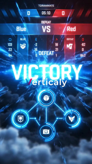 ゲーム勝利、青チームの歓喜