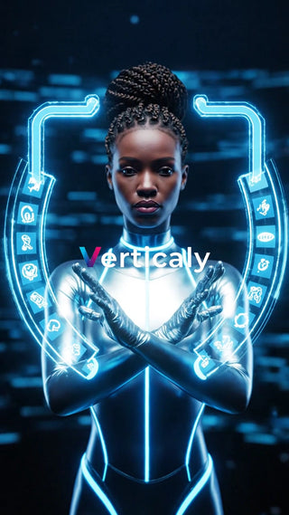 未来都市を駆ける女性