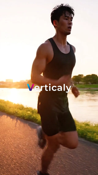 ランニング、夕焼けの中を