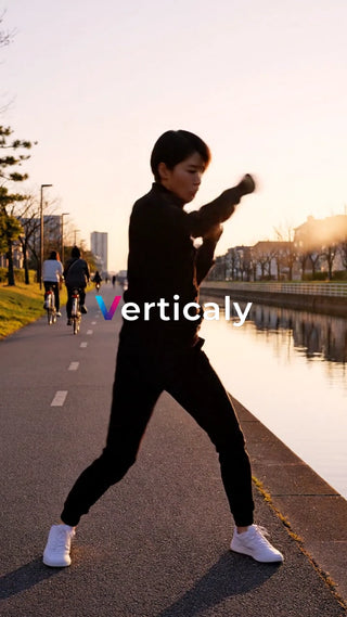 公園ロードワーク、夕焼けの中