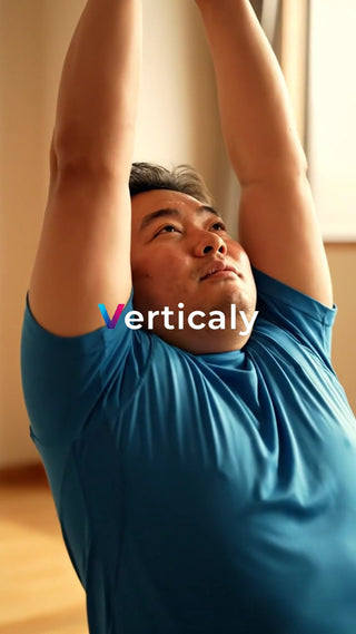 腕を伸ばす男性、ストレッチ