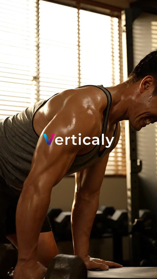 ダンベル運動、汗を流して