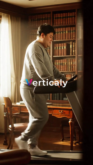 トレッドミルで運動する男性