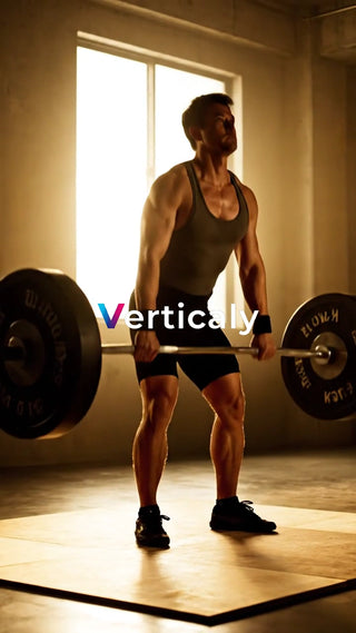 力強くバーベルを持ち上げる