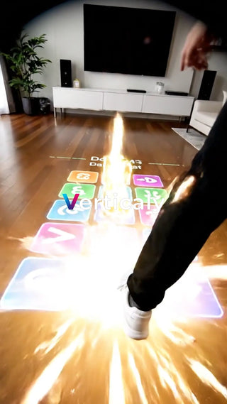 床に描かれたゲームを楽しむ