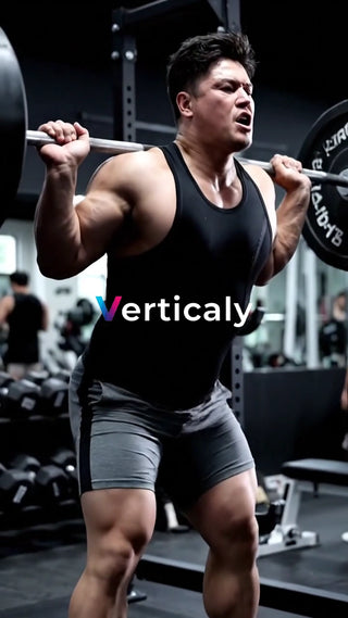 力強くスクワットする男性