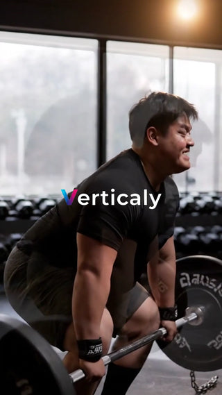 懸命にバーベルを持ち上げる