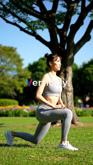 公園でストレッチする女性
