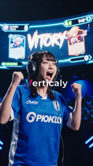 勝利を喜ぶゲーマー女性