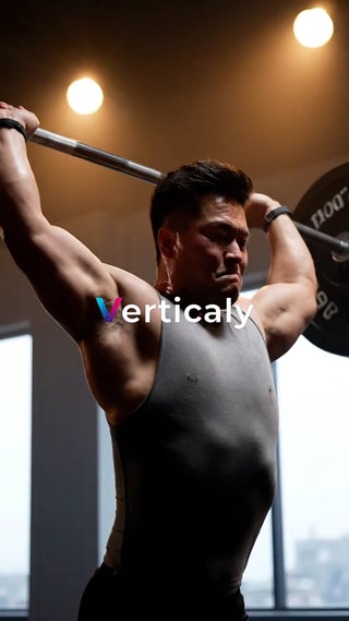 力強くバーベルを持ち上げる