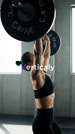 バーベルを上げる女性