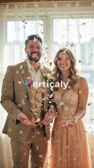 笑顔で祝福、結婚の瞬間