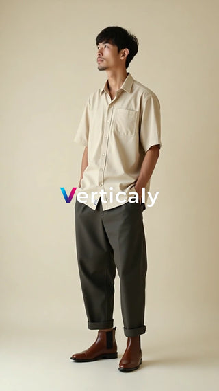 カジュアルコーデ、街を歩く