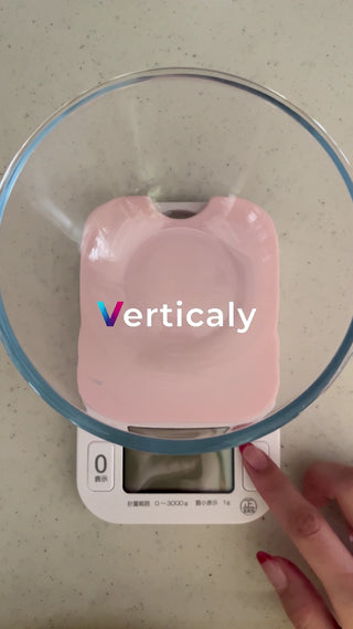 Pink scale with 0 gram display