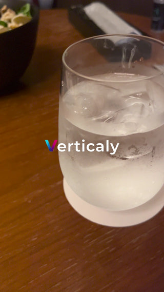 Ice water and a glass, cool in summer