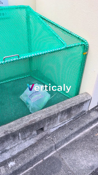 Trash can and cityscape